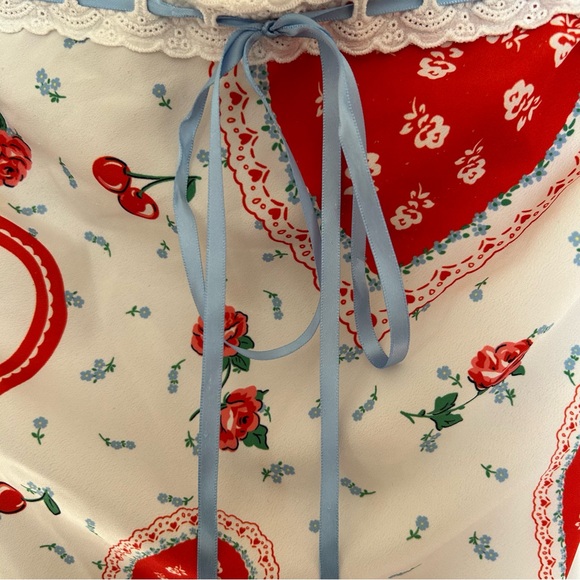 For Love & Lemons Daisy Mae Midi Dress in Red Motif - Picture 9 of 14